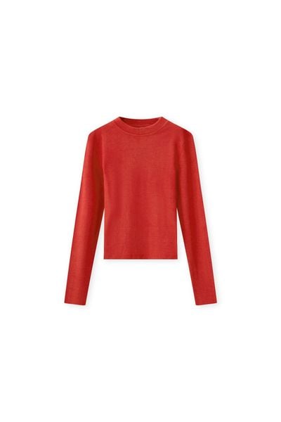 Áo giữ ấm basic thun tăm đỏ đô