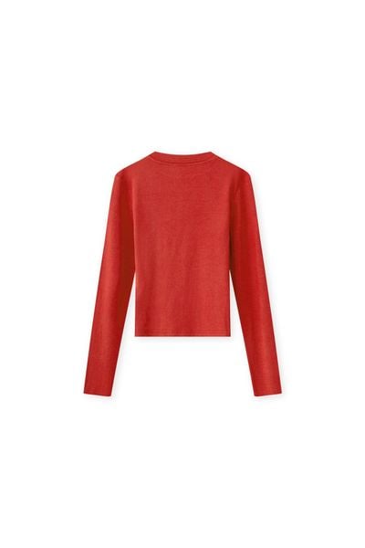 Áo giữ ấm basic thun tăm đỏ đô