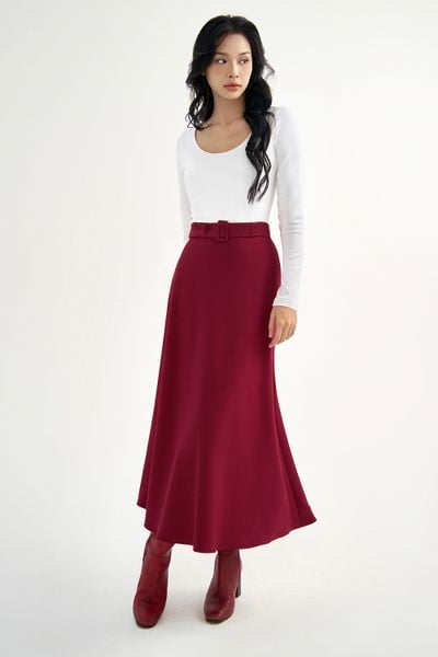 Áo giữ ấm basic cổ oval thun trắng
