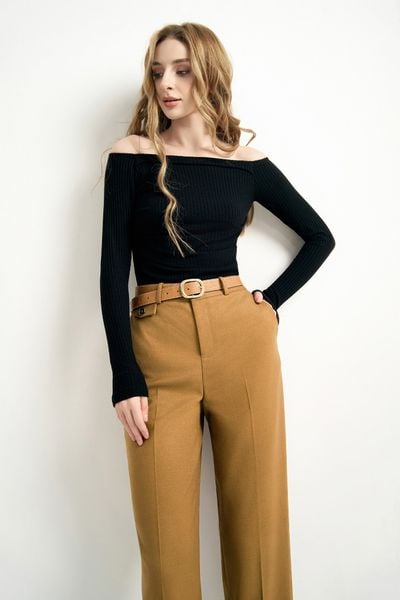 Quần đứng basic nâu tây