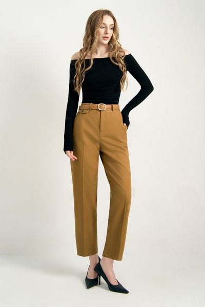 Quần đứng basic nâu tây