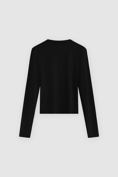 Áo dài tay crop poly xốp đen