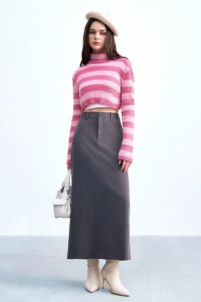 Chân váy maxi solid tàn đậm