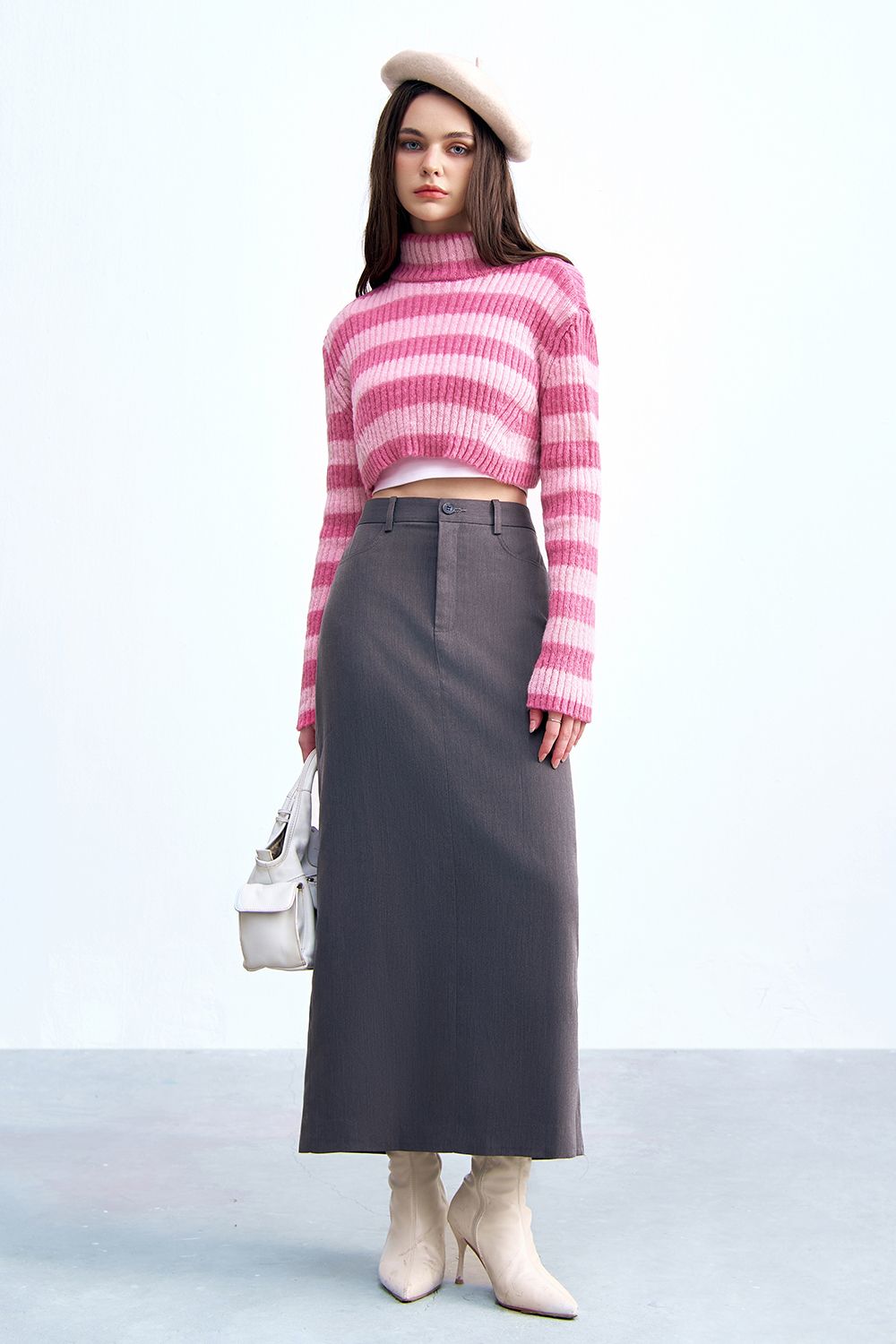 Chân váy maxi solid tàn đậm