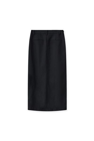 Chân váy maxi vạt chéo solid đen