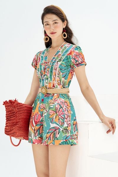 Jumpsuit họa tiết tropical