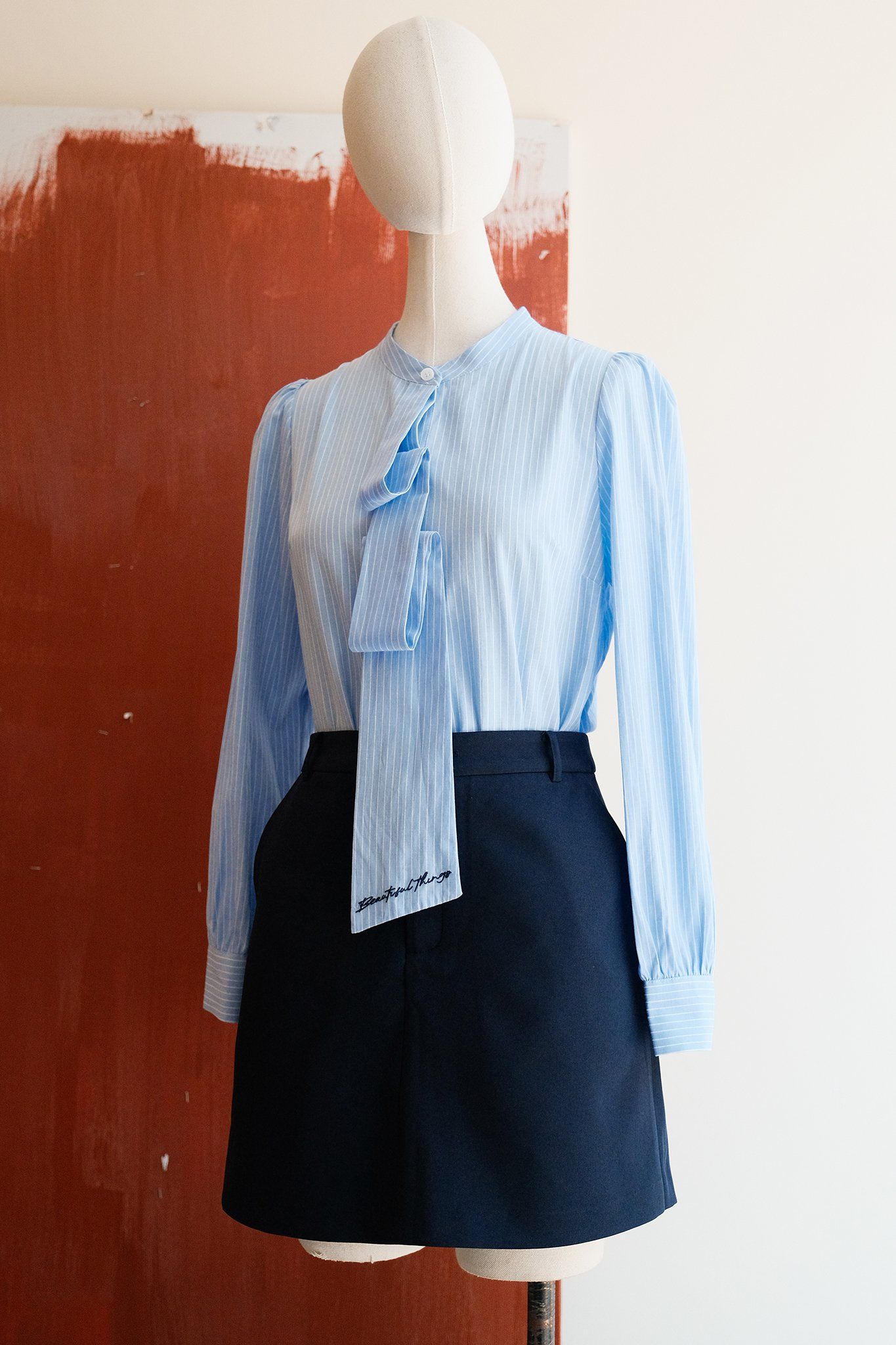 Quần chân váy navy basic