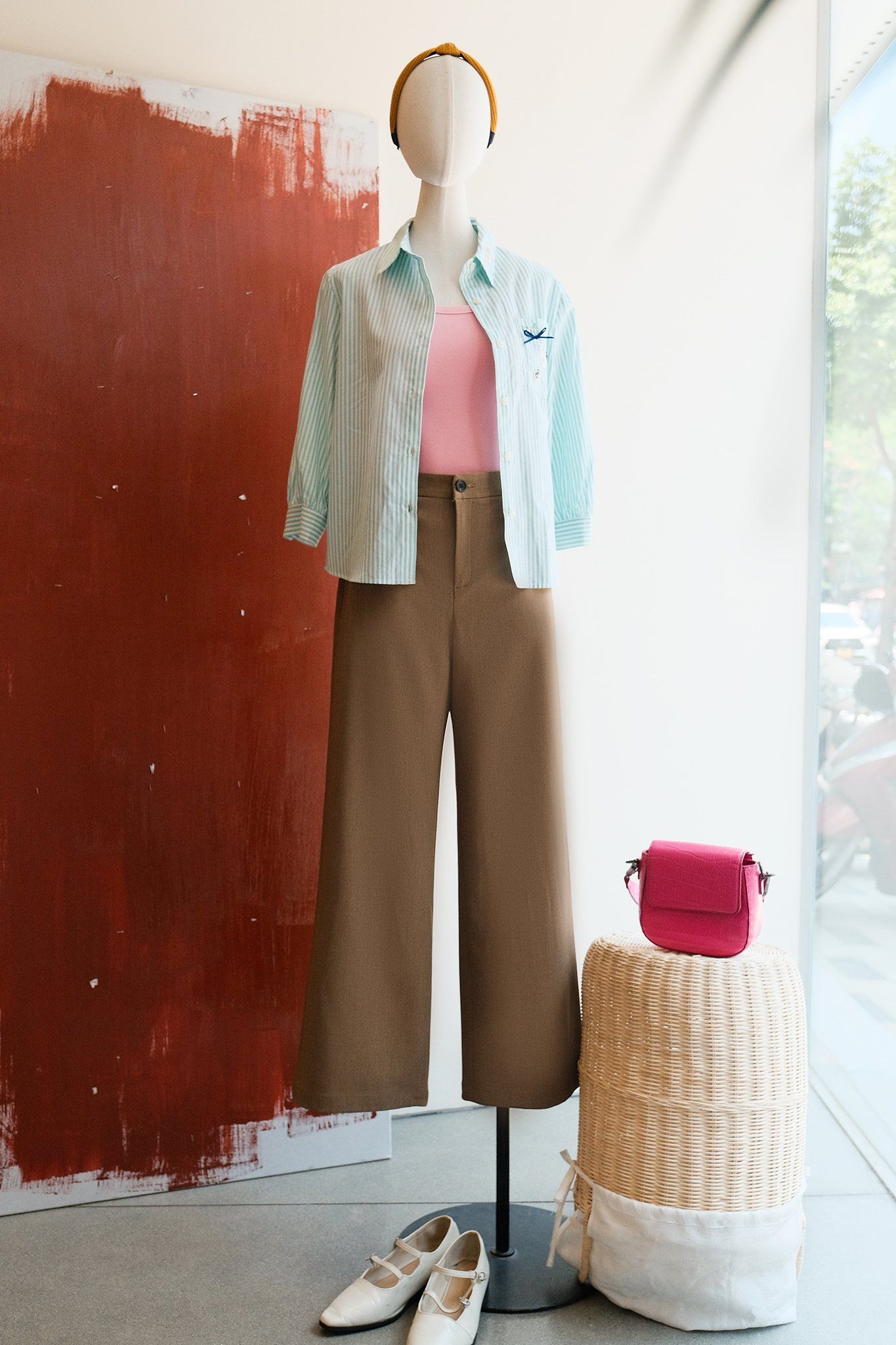 Quần ống rộng camel basic