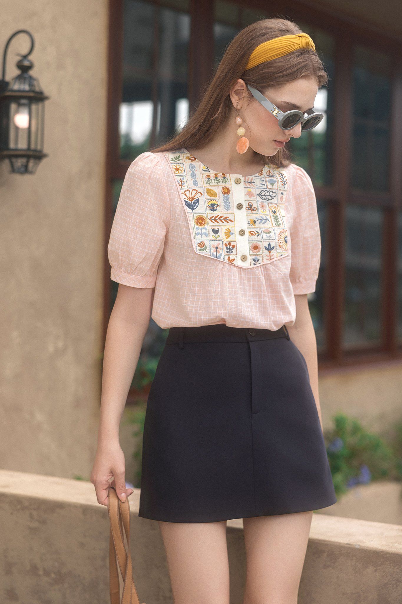 Quần chân váy navy basic