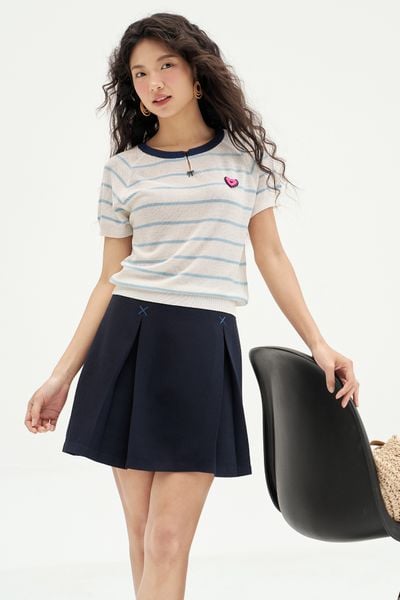 Chân váy mini xoè poly xốp navy