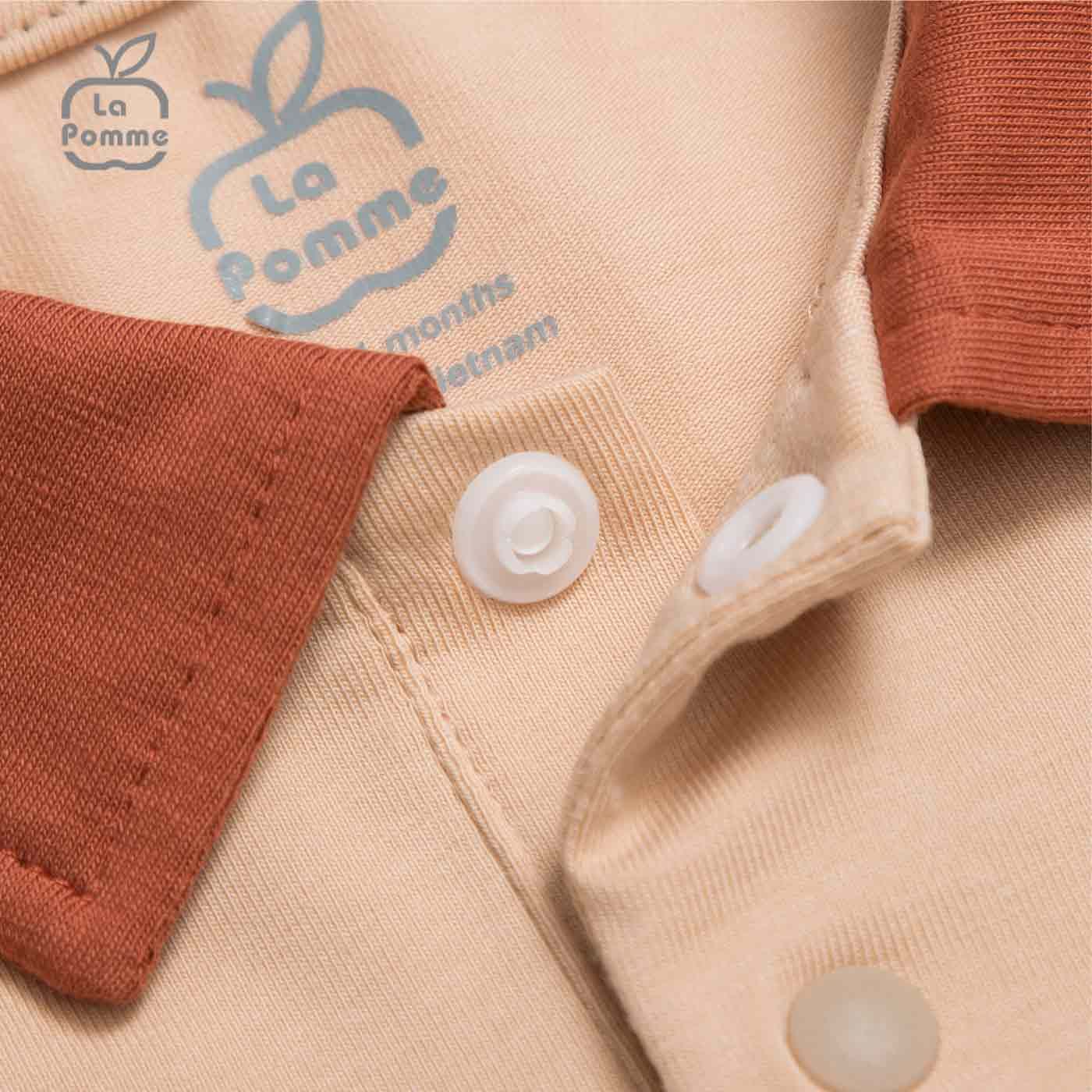  Bộ cộc tay La Pomme Smiling Polo - Ghi 