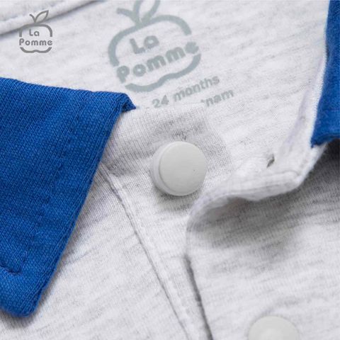  Bộ cộc tay La Pomme Smiling Polo - Ghi 