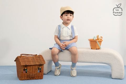  Bộ cộc tay La Pomme quần yếm thủy thủ nhí 