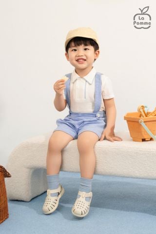  Bộ cộc tay La Pomme quần yếm thủy thủ nhí 