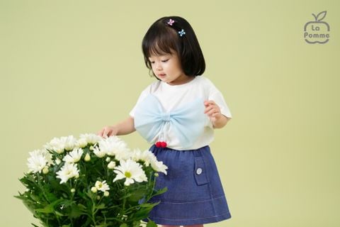  Bộ cộc tay La Pomme giả váy Áo nơ tung tăng 