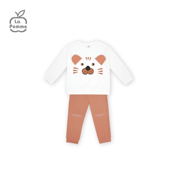  Bộ dài tay tai Hổ La Pomme - Trắng cam 