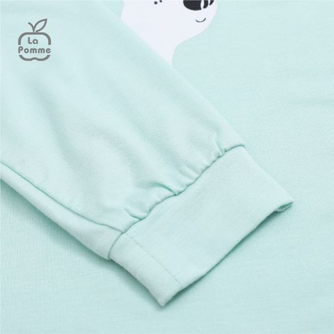  Bộ dài tay La Pomme Chú chó trắng Tommy - Ghi 