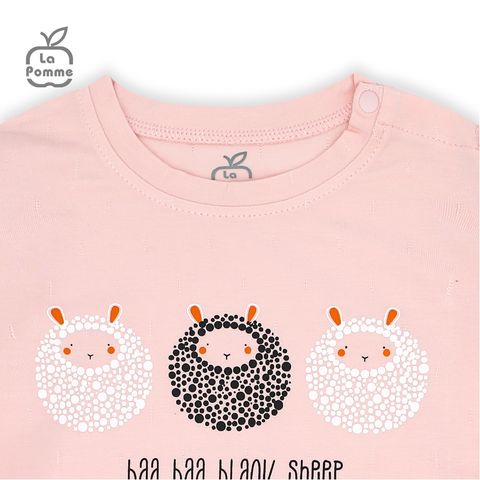  Bộ dài tay ba chú cừu La Pomme - Hồng 