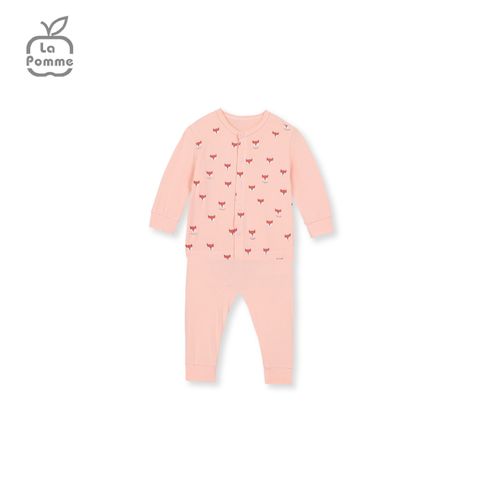  Bộ dài tay La Pomme cúc giữa Baby Racoon - Ghi 