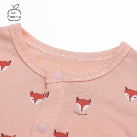  Bộ dài tay La Pomme cúc giữa Baby Racoon - Nâu 