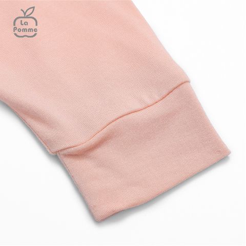  Bộ dài tay La Pomme cúc giữa Baby Racoon - Hồng 