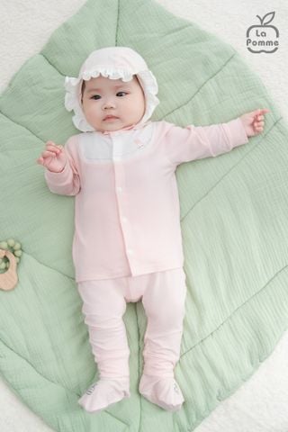  Bộ dài tay cúc giữa La Pomme phối cổ ngọt ngào 