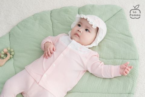  Bộ dài tay cúc giữa La Pomme phối cổ ngọt ngào 