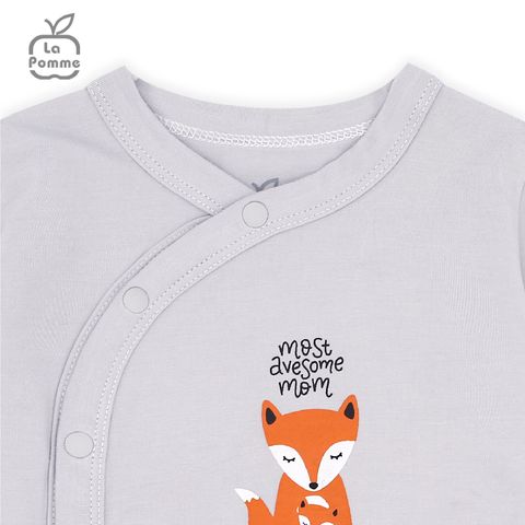  Bộ dài tay La Pomme cúc lệch Baby Racoon - Hồng 