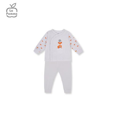  Bộ dài tay La Pomme cúc lệch Baby Racoon - Hồng 