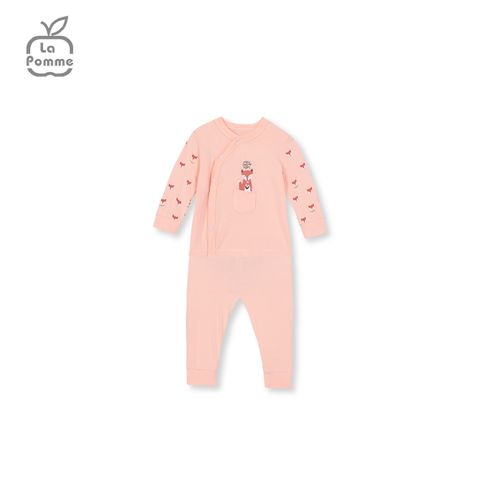 Bộ dài tay La Pomme cúc lệch Baby Racoon - Ghi 