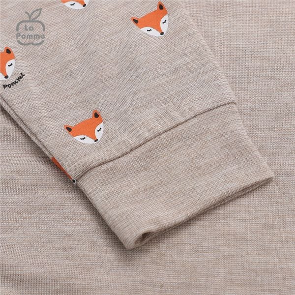  Bộ dài tay La Pomme cúc lệch Baby Racoon - Nâu 