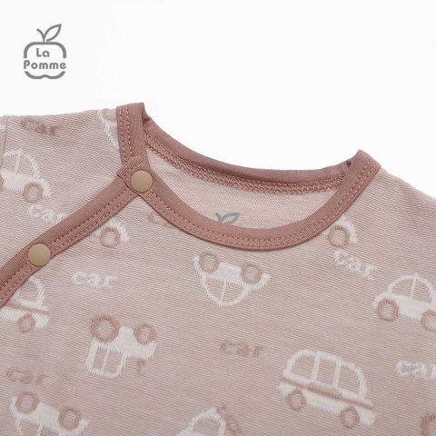  Bộ dài tay La Pomme cúc lệch Little Car - Nâu 