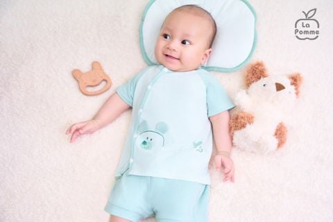  Bộ cộc tay cúc lệch La Pomme Người bạn ú òa 