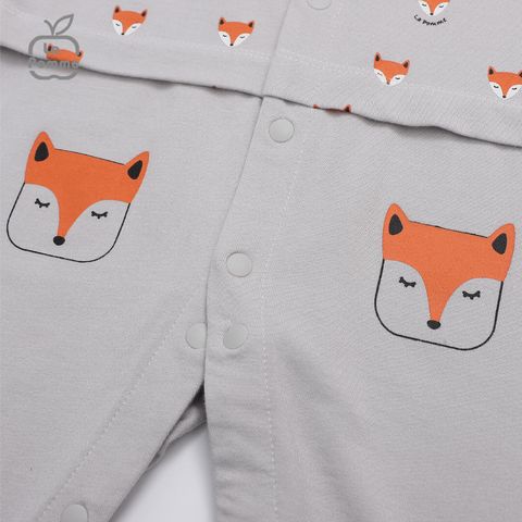  Body dài tay La Pomme Baby Racoon - Ghi 