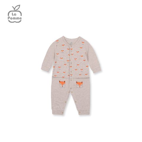  Body dài tay La Pomme Baby Racoon - Ghi 