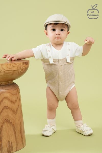  Body chip cộc La Pomme Dệt ô Hàn Quốc 