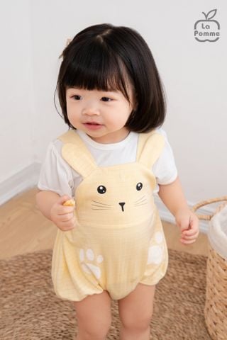  Bộ yếm rời kèm áo cộc tay La Pomme Dấu chân bé nhỏ 