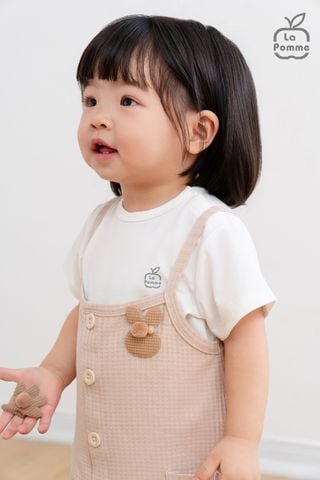  Bộ yếm rời kèm áo cộc tay La Pomme Gấu con du hành 