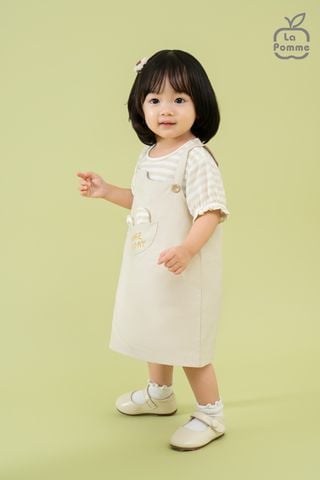  Đầm cộc tay La Pomme giả yếm Năng động 