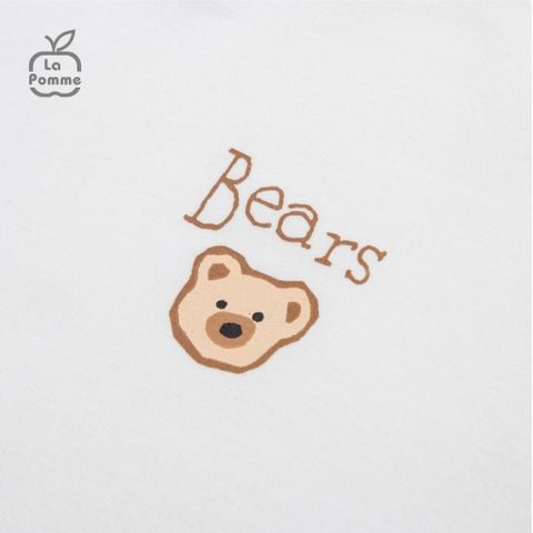  Áo Cổ 3cm La Pomme Little Bear - Ghi 