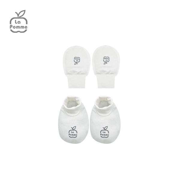  Set bao tay bao chân La Pomme Teddy Bear - Trắng 