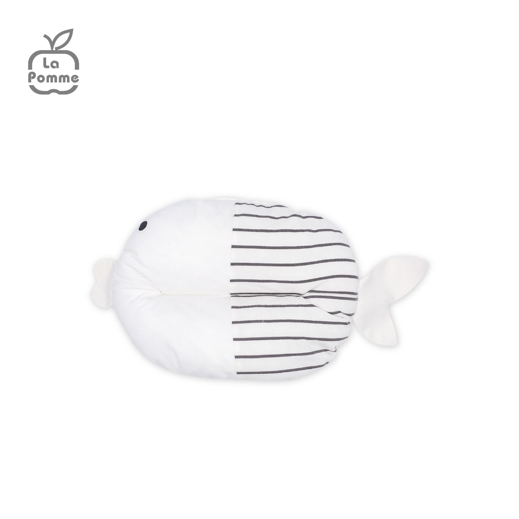  Gối sơ sinh nhân đôi vỏ gối La Pomme Baby Fish - Trắng ghi 