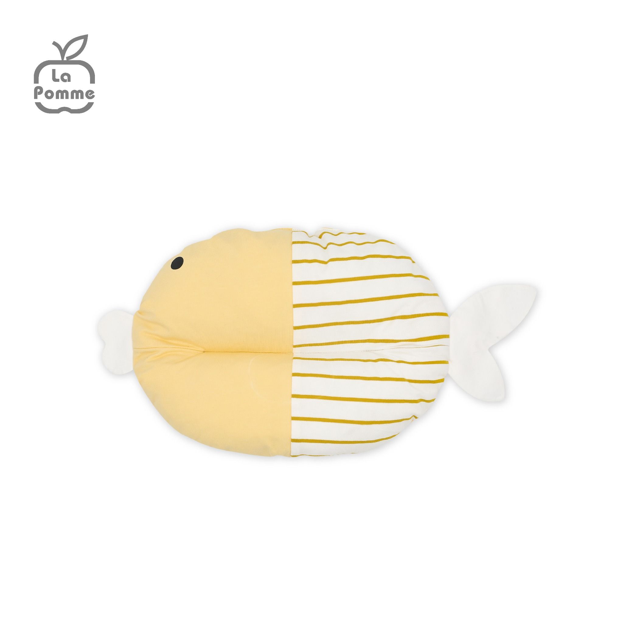  Gối sơ sinh nhân đôi vỏ gối La Pomme Baby Fish - Trắng ghi 