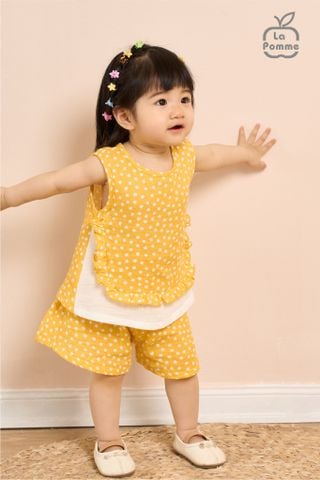  Bộ sát nách La Pomme bèo nhún - Xanh 