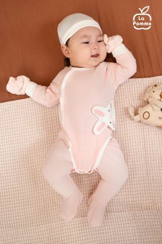  Body chip dài tay La Pomme kèm quần liền tất động vật dễ thương 