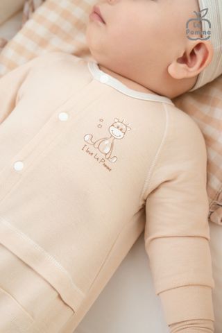  Body dài tay La Pomme viền phối 