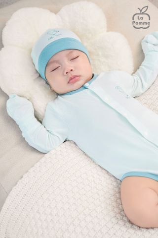  Body chip dài tay La Pomme cúc giữa phối màu 