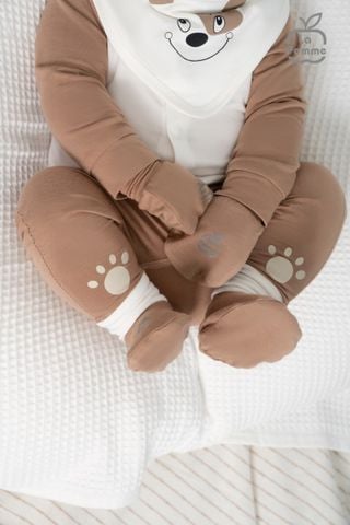  Bộ dài tay La Pomme cúc giữa sweetie - Cam 