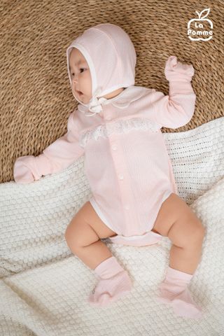  Body chip dài tay La Pomme dệt vân chìm 