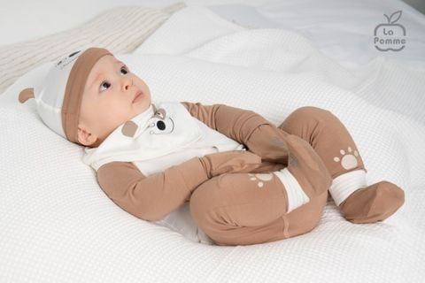  Bộ dài tay La Pomme cúc giữa sweetie - Cam 